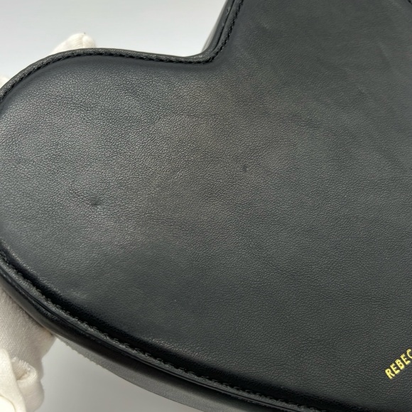 Rebecca Minkoff Heart Crossbody Bag Black Gold Silver - Picture 16 of 16